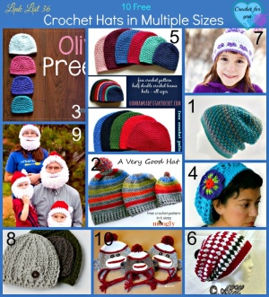 10 Free Crochet Hats in Multiple Sizes - Crochet For You