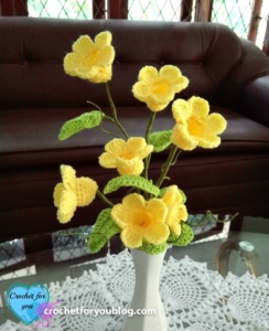 Crochet 3D flower bouquet free crochet pattern