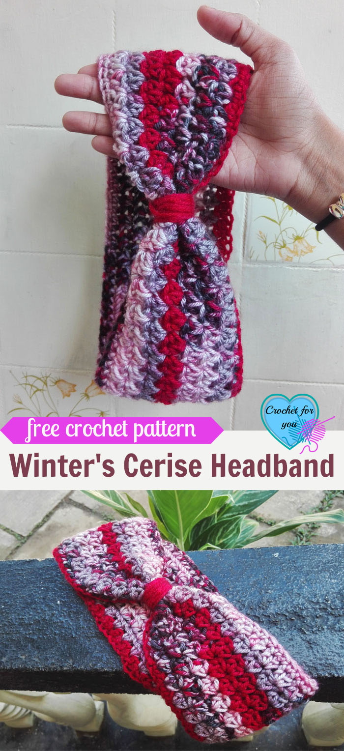 Winter's Cerise Crochet Headband Free Pattern - Crochet For You
