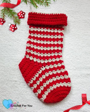 Jolly Pebbles Christmas Stocking Free Pattern - Crochet For You