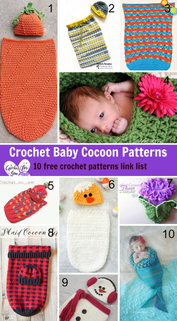 Crochet Baby Cocoon Patterns 10 free crochet patterns link list