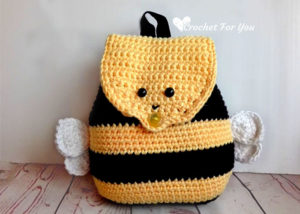 Crochet Bumble Bee Backpack - free crochet pattern