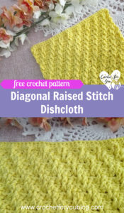 Crochet Diagonal Raised Stitch Dishcloth Free Pattern - Crochet For You