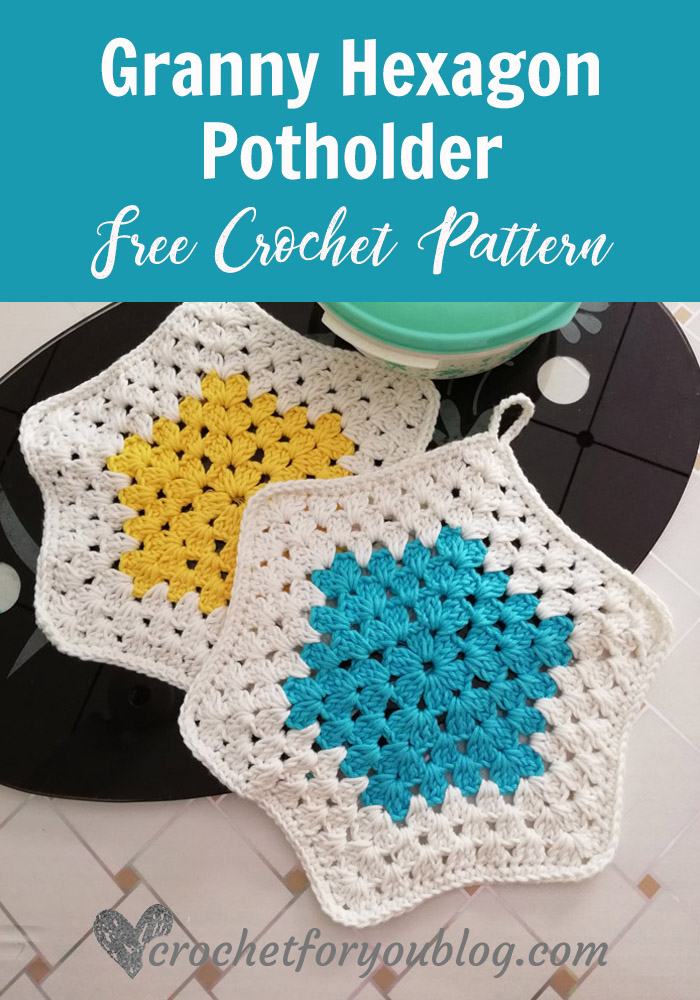Crochet Granny Hexagon Potholder Free Pattern - Crochet For You