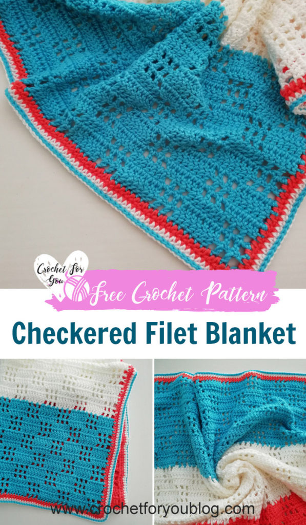 Crochet Checkered Filet Blanket Free Pattern Crochet For You