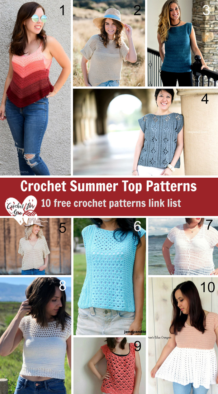 Summer Tops Free Crochet Pattern Round Up — Stitch & Hustle