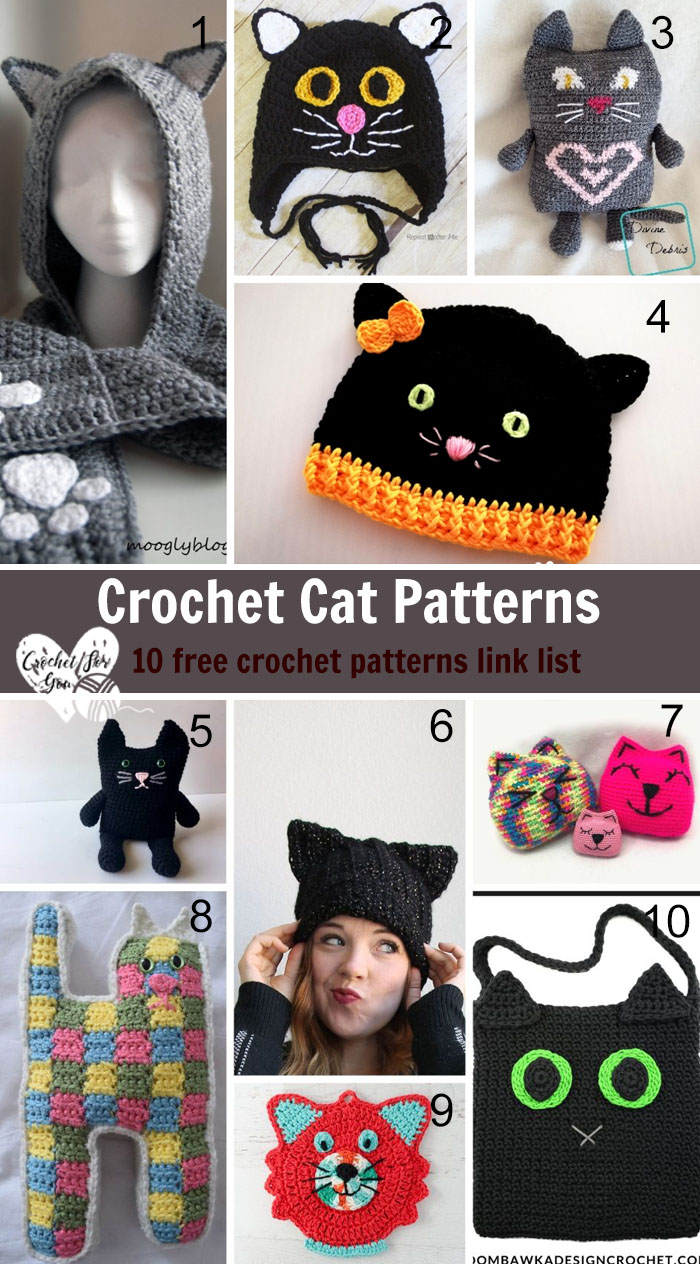 Black Cat Slouch Hat - Free Crochet Cat Hat Pattern - Persia Lou