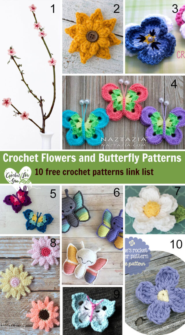 Crochet Flower and Butterfly Patterns - Crochet For You