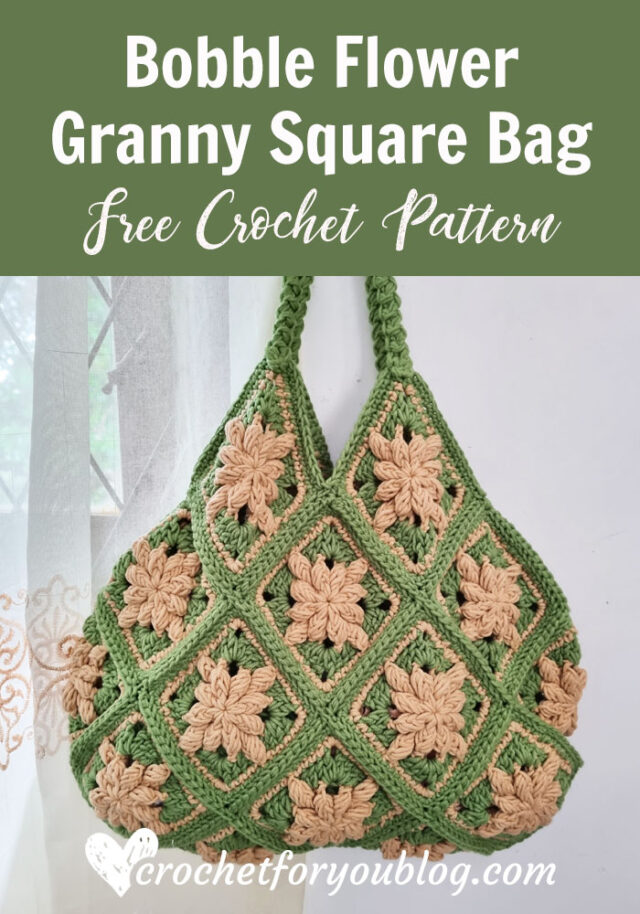 Crochet Bobble Flower Granny Square Bag - Crochet For You