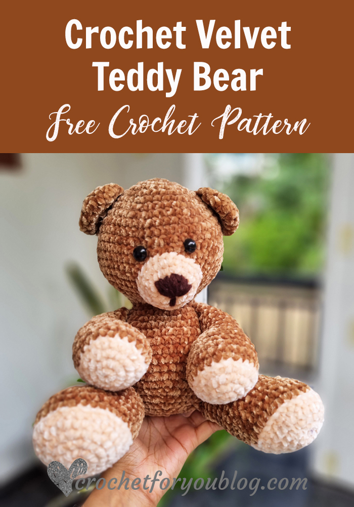 Crochet Velvet Teddy Bear Amigurumi Free Pattern - Crochet For You
