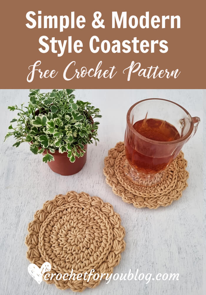 Simple & Modern Style Crochet Coasters Free Pattern - Crochet For You