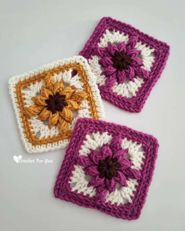 Crochet Bobble Granny Square Coin Purse - Crochet For You