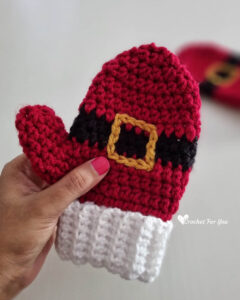 Crochet Santa Mittens Free Pattern - Crochet For You